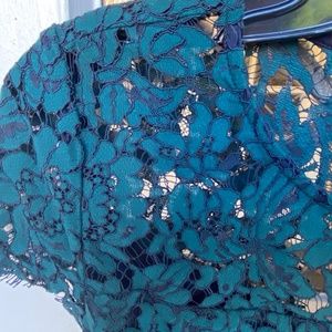 Rich Green/Blue hue, Lace dress